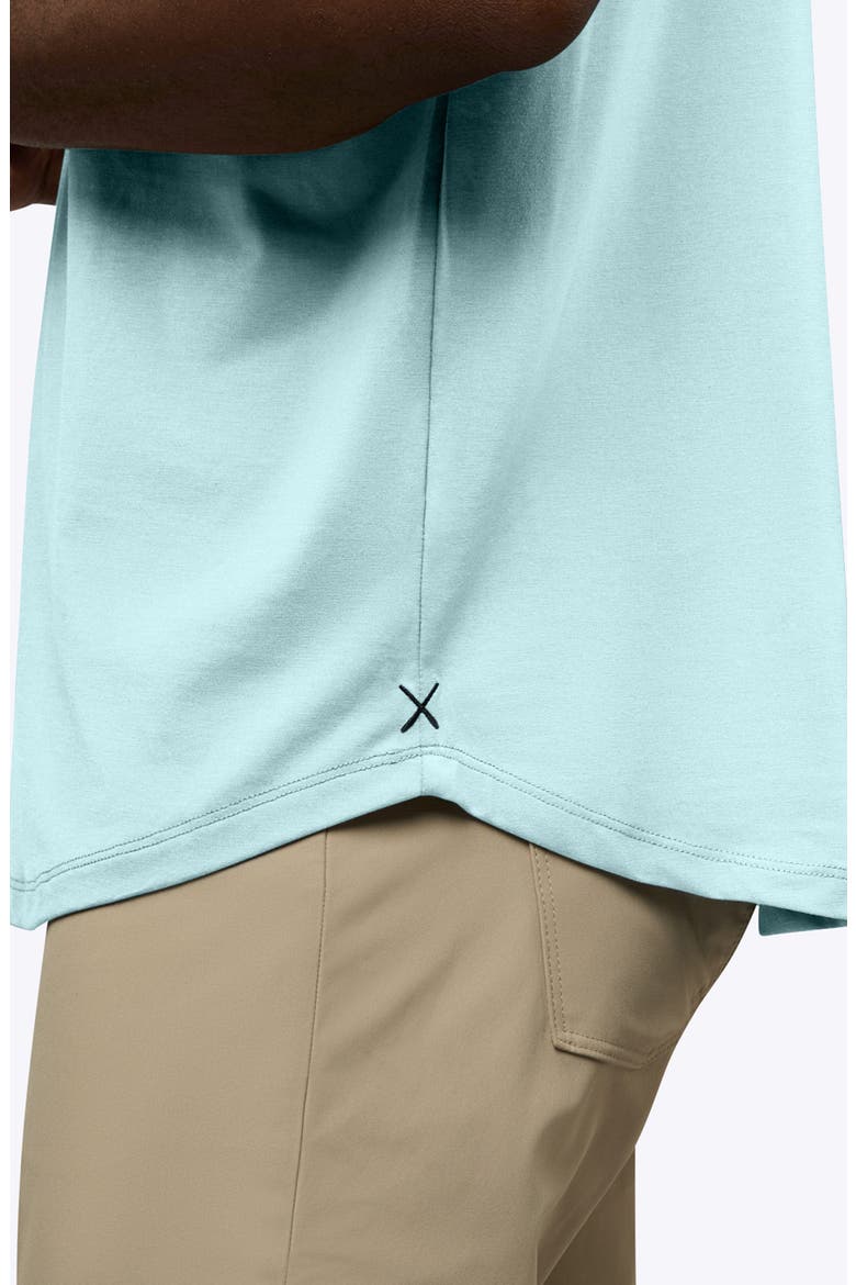 AO Curved Hem Short Sleeve Henley, Alternate, color, STERLING BLUE