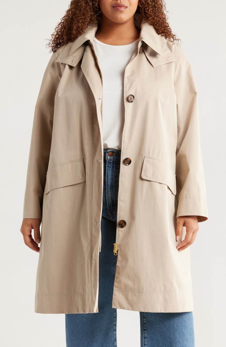 Barbour Hebrides Longline Waterproof Jacket with Removable Hood, Alternate, color, Light Sand