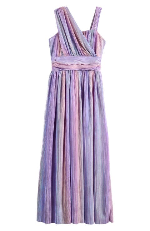 Kids' Plisse One-Shoulder Maxi Dress (Big Kid)