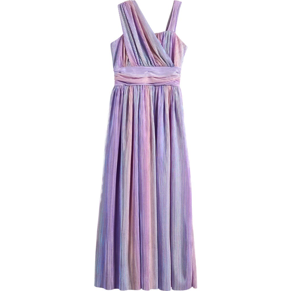LOVE, NICKIE LEW LOVE, NICKIE LEW KIDS' PLISSE ONE-SHOULDER MAXI DRESS