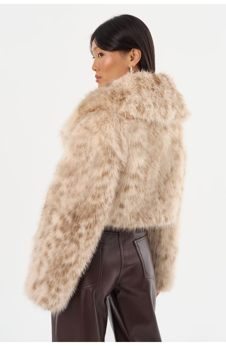 LAMARQUE Danika Leo | Faux Fur Crop Jacket, Alternate, color, Beige Leopard