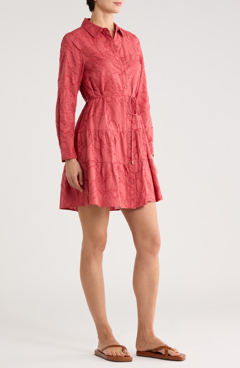 Tommy Bahama Isla Dream Long Sleeve Shirtdress, Alternate, color, Wild Geranium