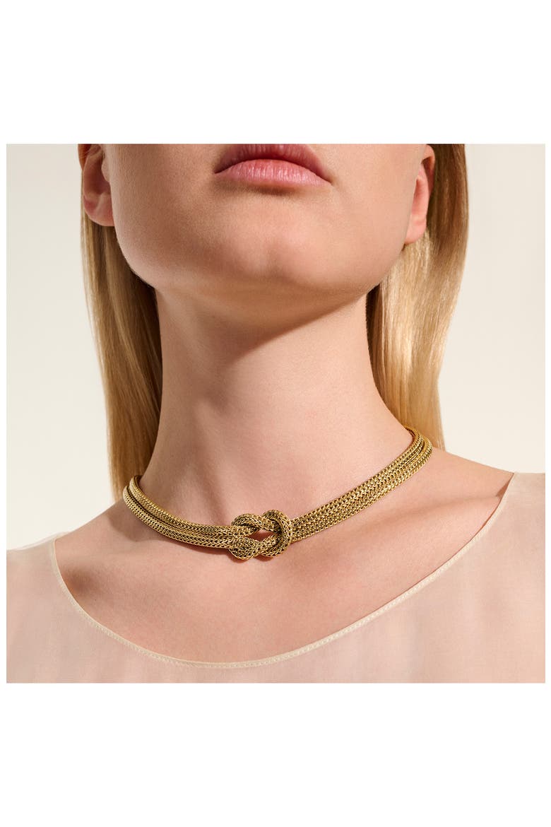 Love Knot Necklace, 14K Gold, 10mm, Alternate, color, GOLD