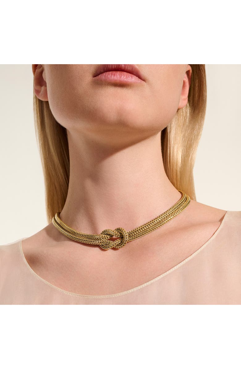John Hardy Love Knot Necklace, 14K Gold, 10mm, Alternate, color, Gold