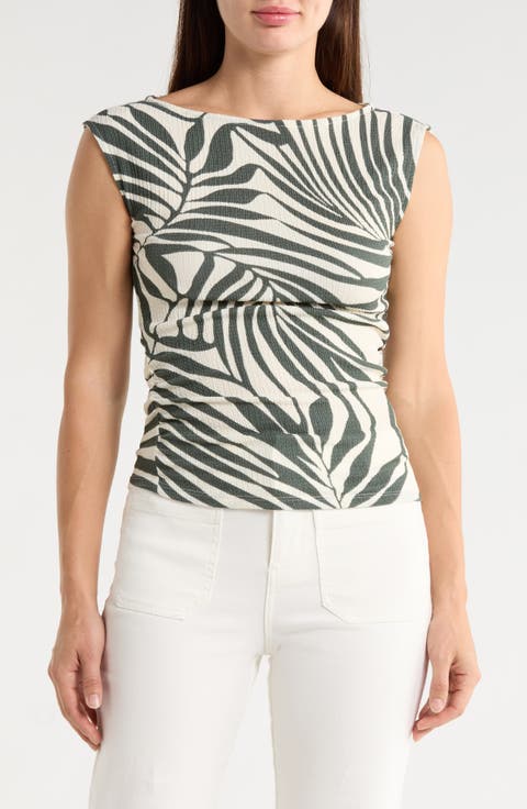 Textured Boat Neck Top