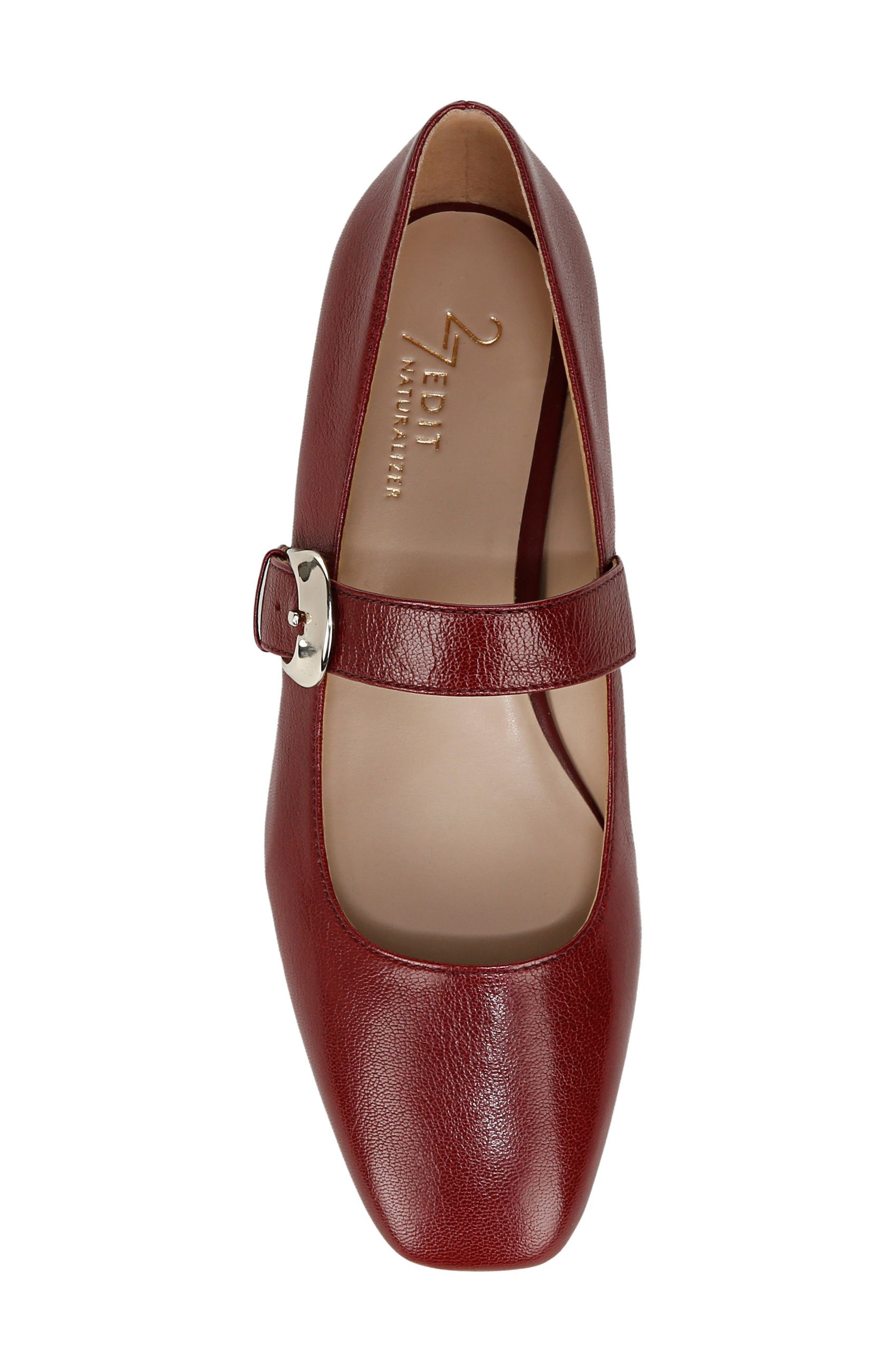 Carter Mary Jane Flat, Alternate, color, CRANBERRY LEATHER