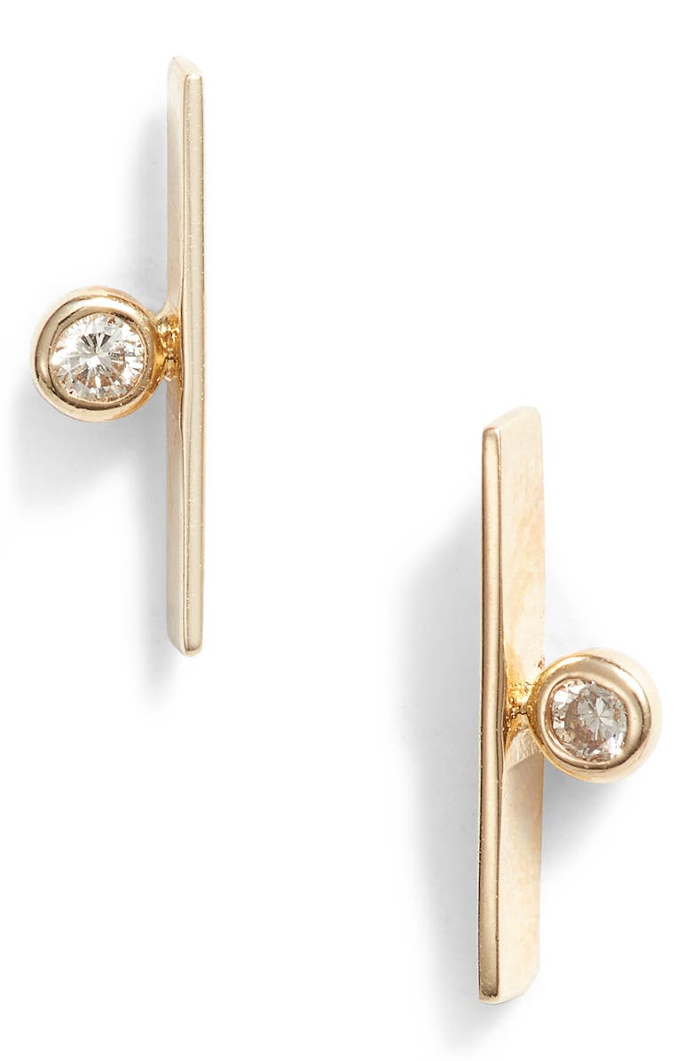 Set & Stones Madrid Diamond Stud Earrings, Main, color, Gold