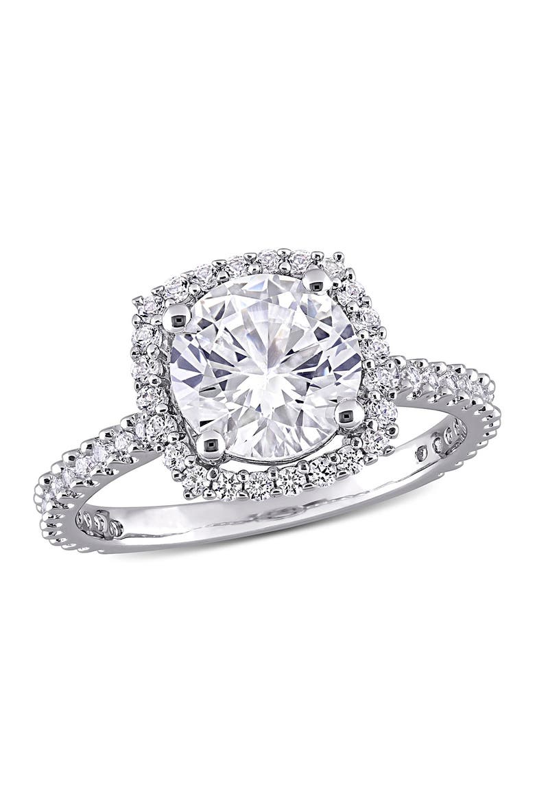 Sterling Silver Created White Sapphire Halo Ring, Main, color, SILVER