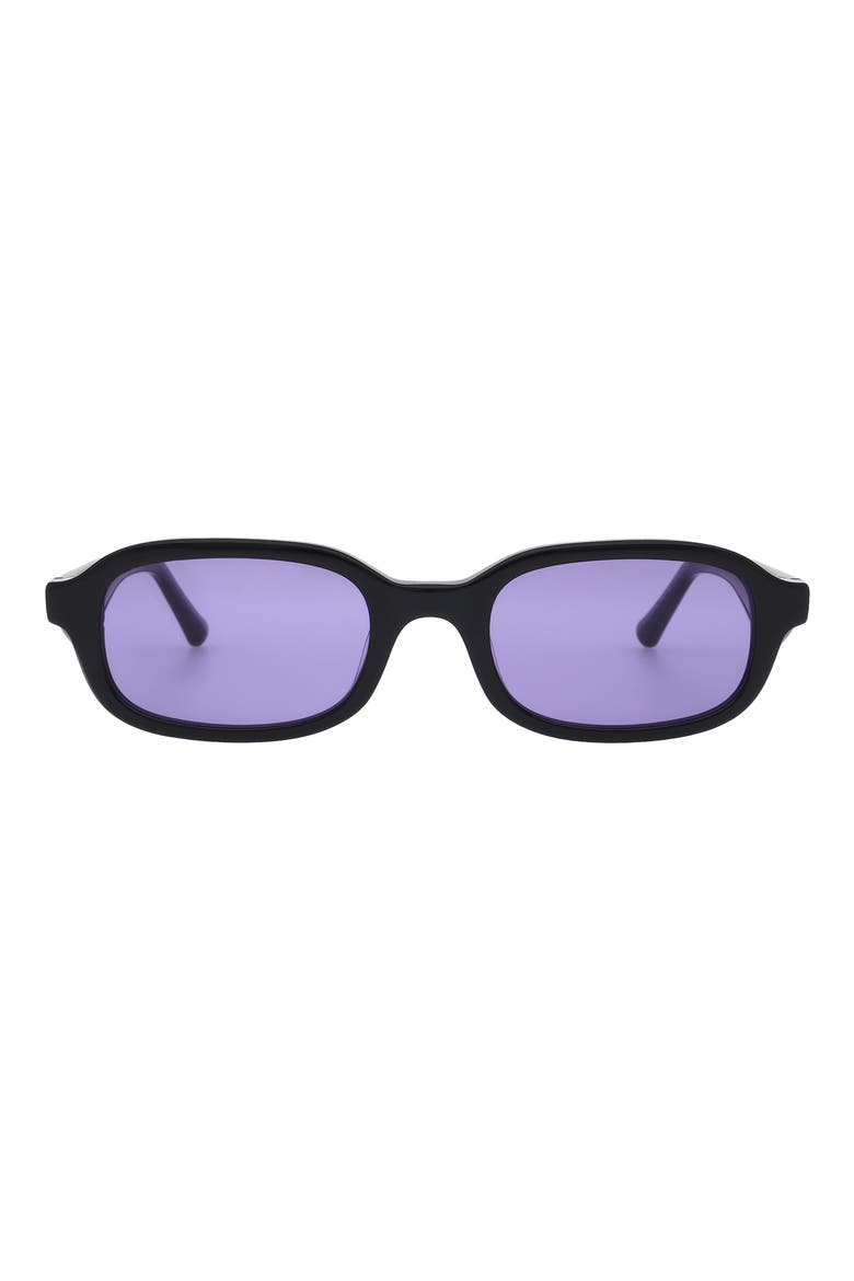 49mm Rectangular Sunglasses, Main, color, GLOSS BLACK