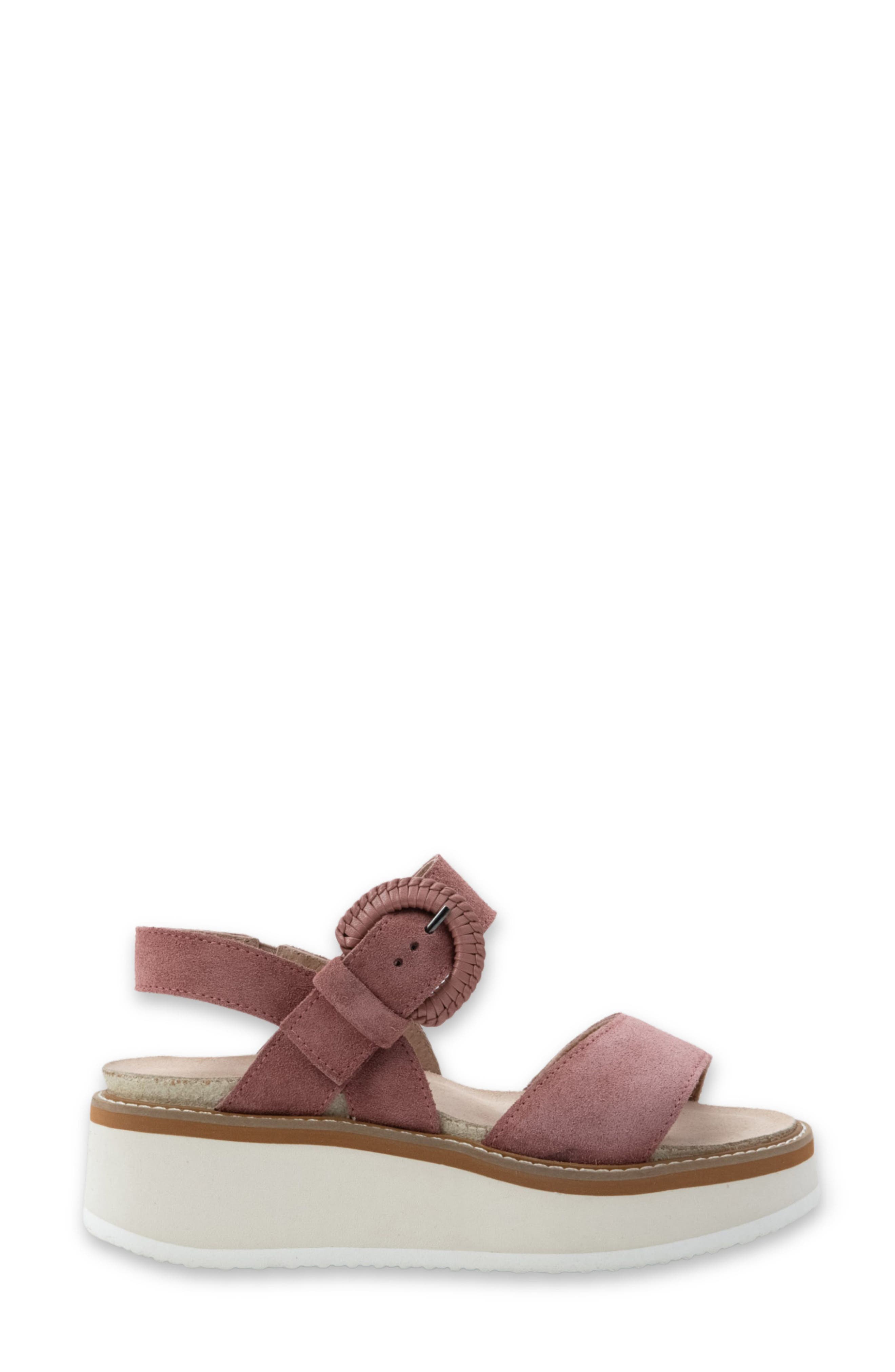 Crepe Platform Sandal, Alternate, color, ROSE SUEDE