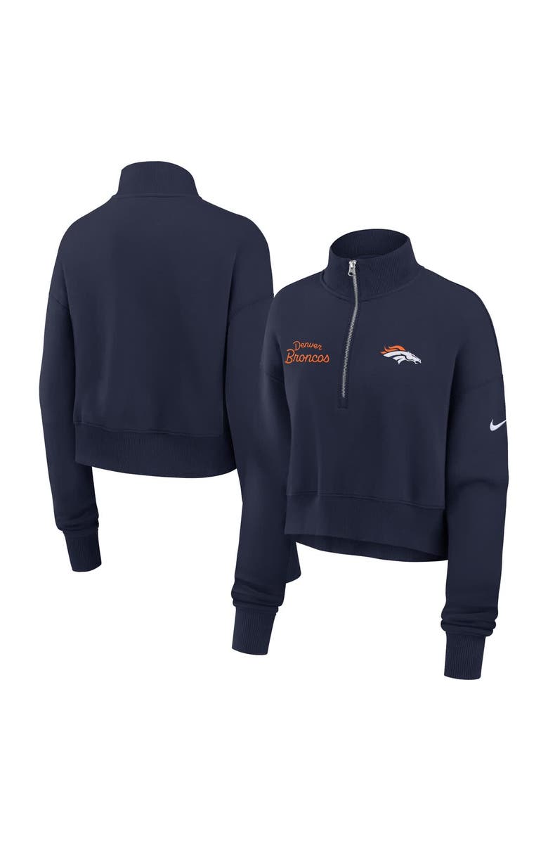 Nike Women's Nike Navy Denver Broncos Primetime Phoenix Half-Zip Sweatshirt, Alternate, color, Navy