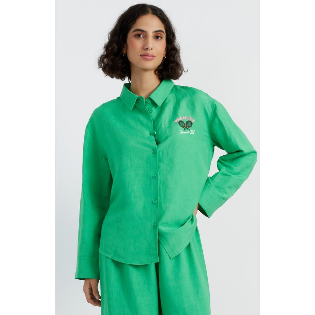 Chinti & Parker Women's Linen-cotton Peanuts Racquet Club Shirt In Green
