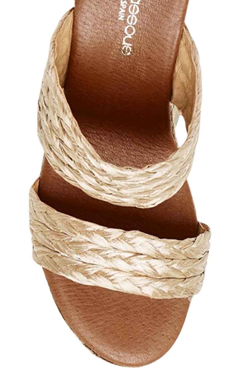 André Assous Nolita Wedge Slide Sandal, Alternate, color, Beige Fabric