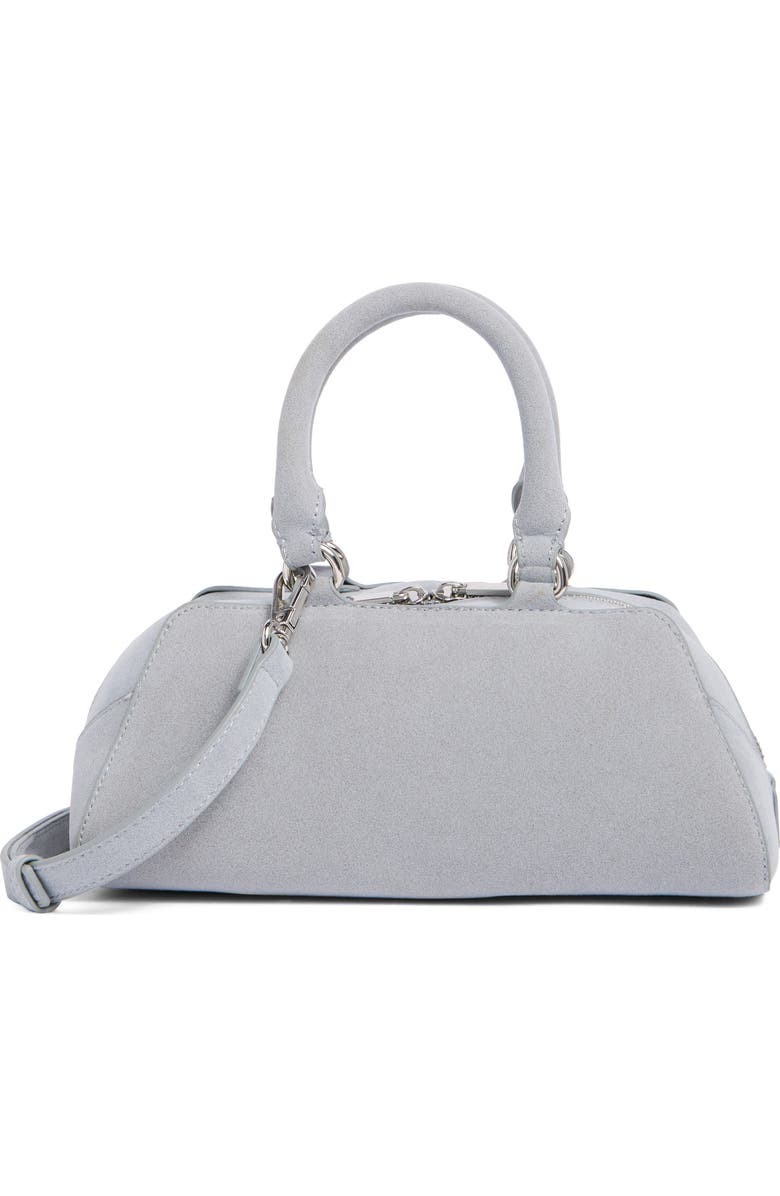 BCBG Faux Suede Barrel Shoulder Bag, Main, color, Sky Blue