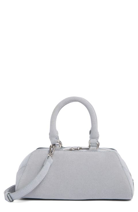 Faux Suede Barrel Shoulder Bag