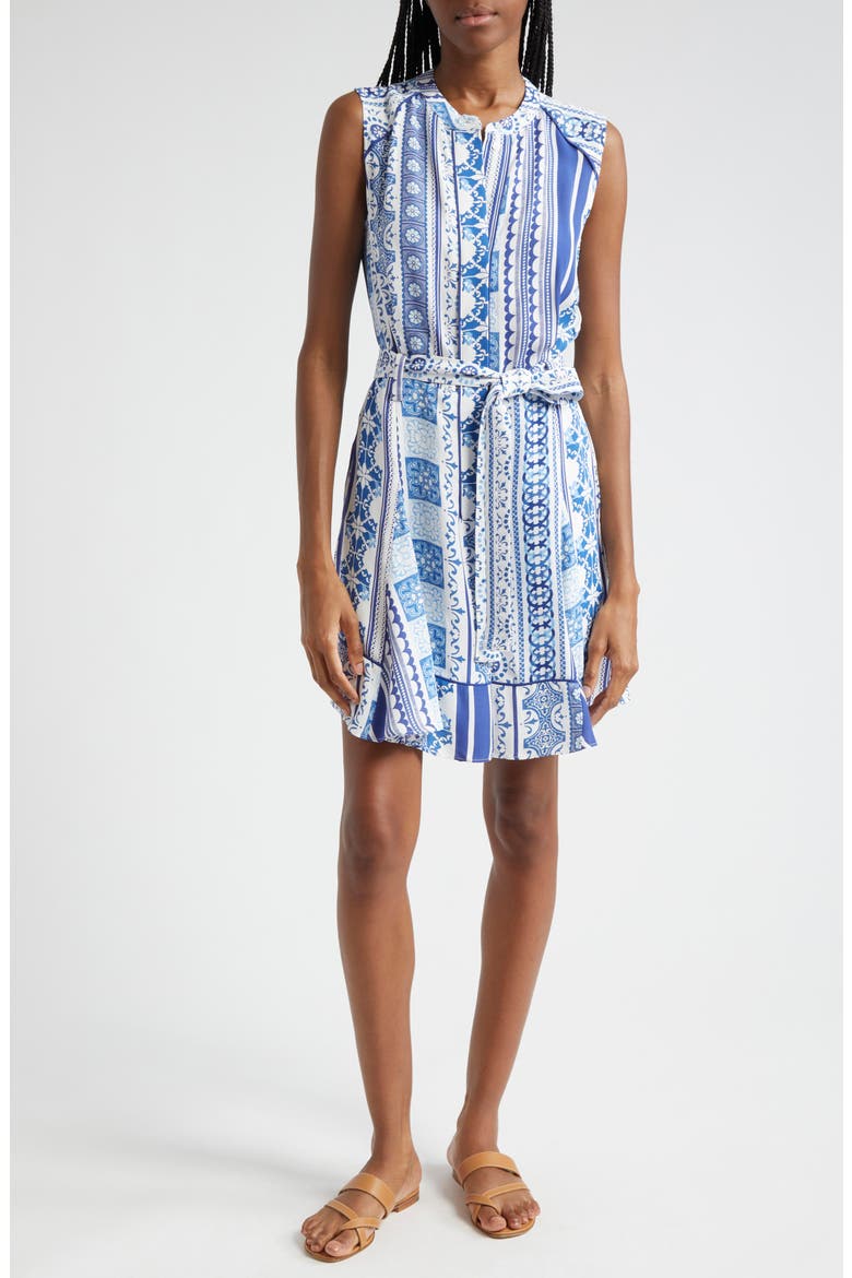 Florence Mixed Print Sleeveless Dress, Main, color, BLUE