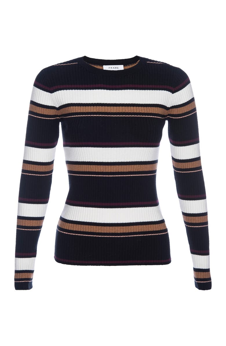 FRAME Panel Striped Ribbed Knit Sweater, Main, color,
