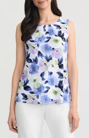 KASPER Pleated Neck Sleeveless Shell