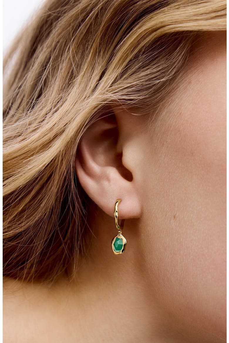 Odyssey Drop Huggie Hoop Earrings, Alternate, color, 18K GOLD VERMEIL