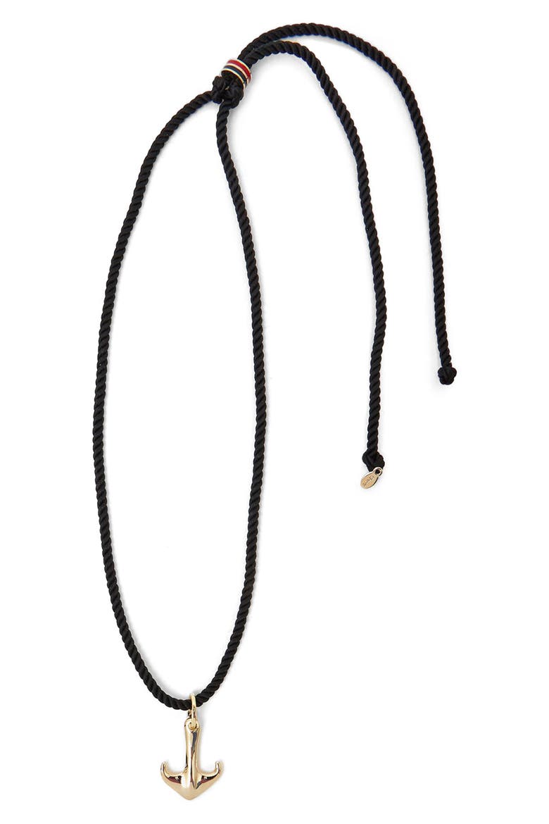 Charm Cord Necklace, Main, color, BLACK