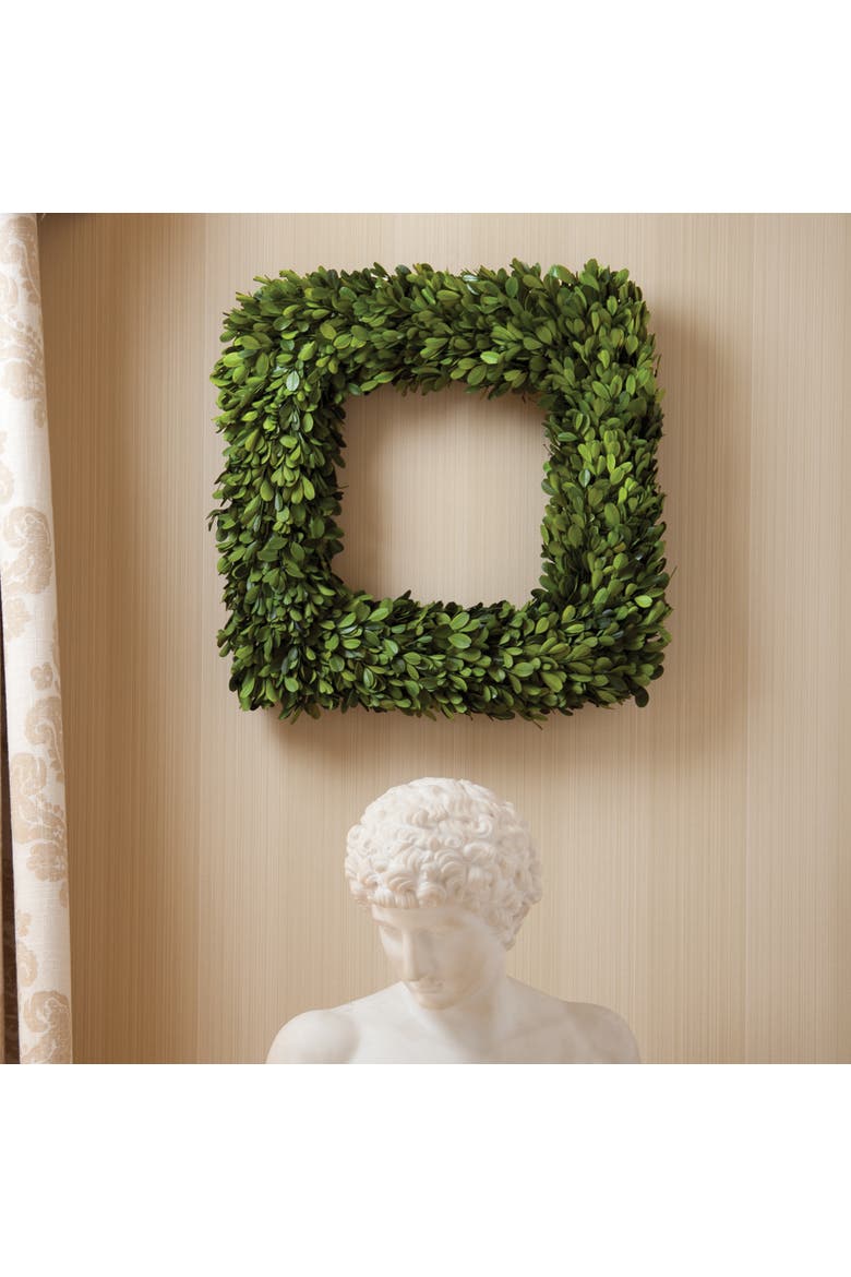 Boxwood Square Wreath 16", Alternate, color, Green