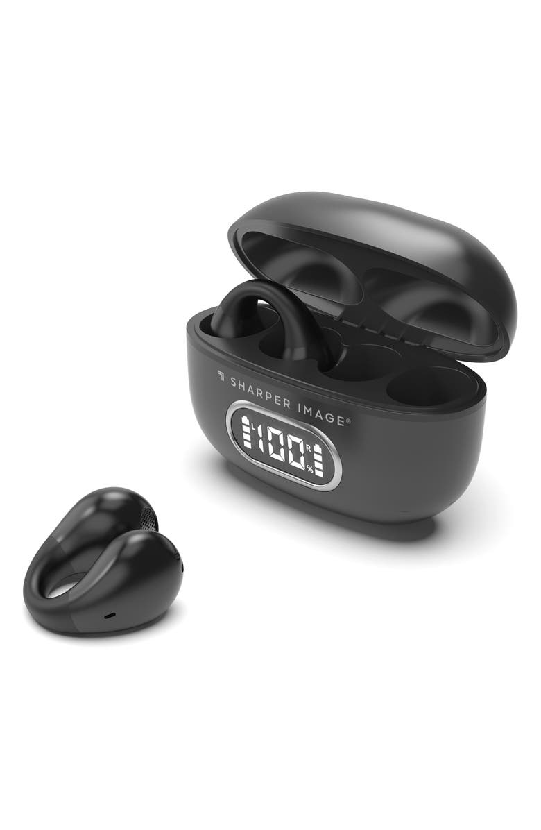 Sharper Image Open Air Clip True Wireless Earbuds, Alternate, color, Black