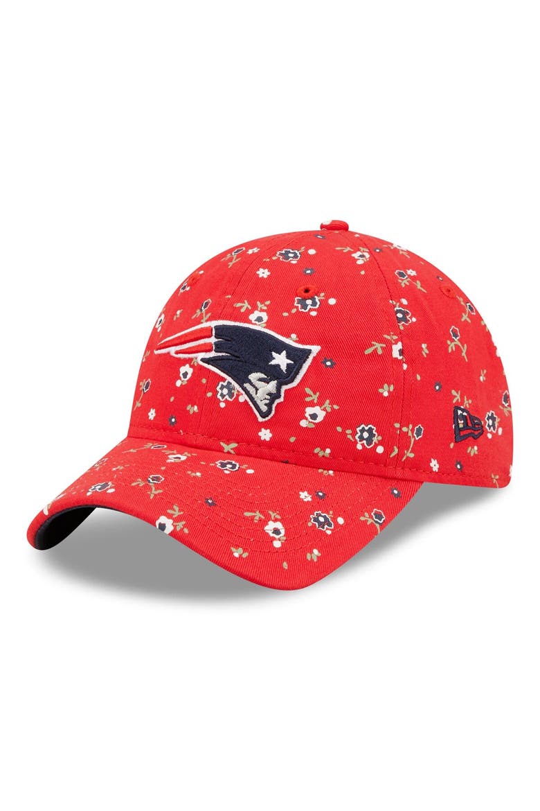 Women's New Era Red New England Patriots  Floral 9TWENTY Adjustable Hat, Main, color, Red