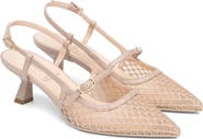 NeroGiardini Mesh Pointed Toe Slingback Pump