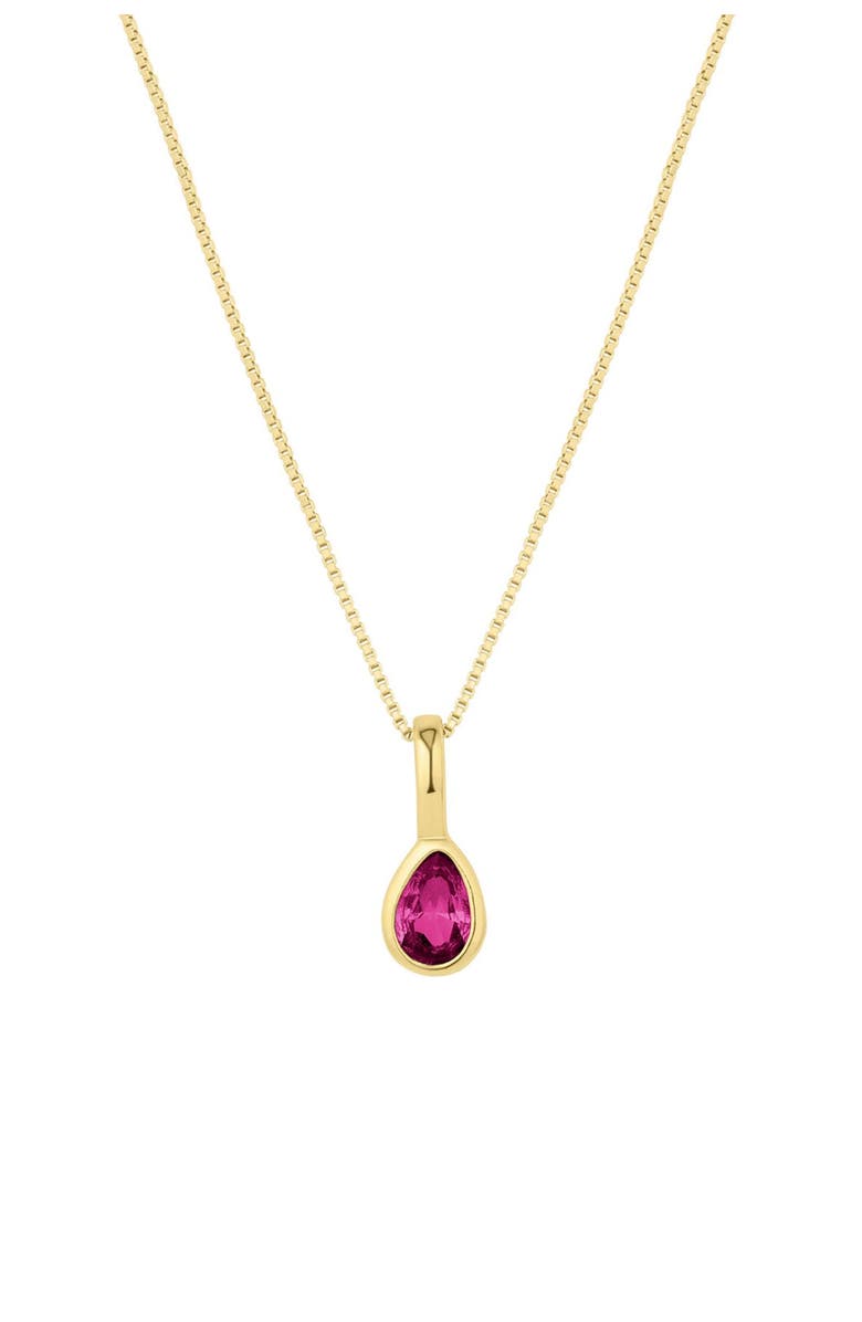 Set & Stones Teardrop Birthstone Necklace, Main, color, Gold / July
