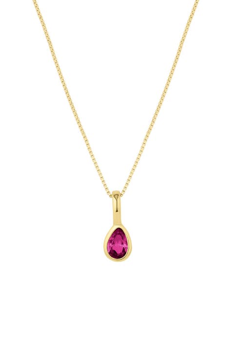 Teardrop Birthstone Necklace