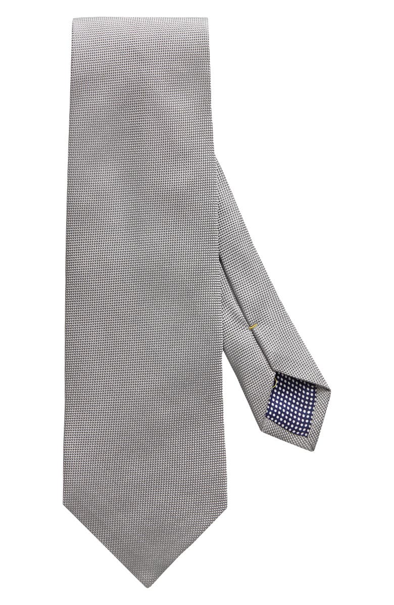 Eton Solid Silk Tie, Main, color, Grey