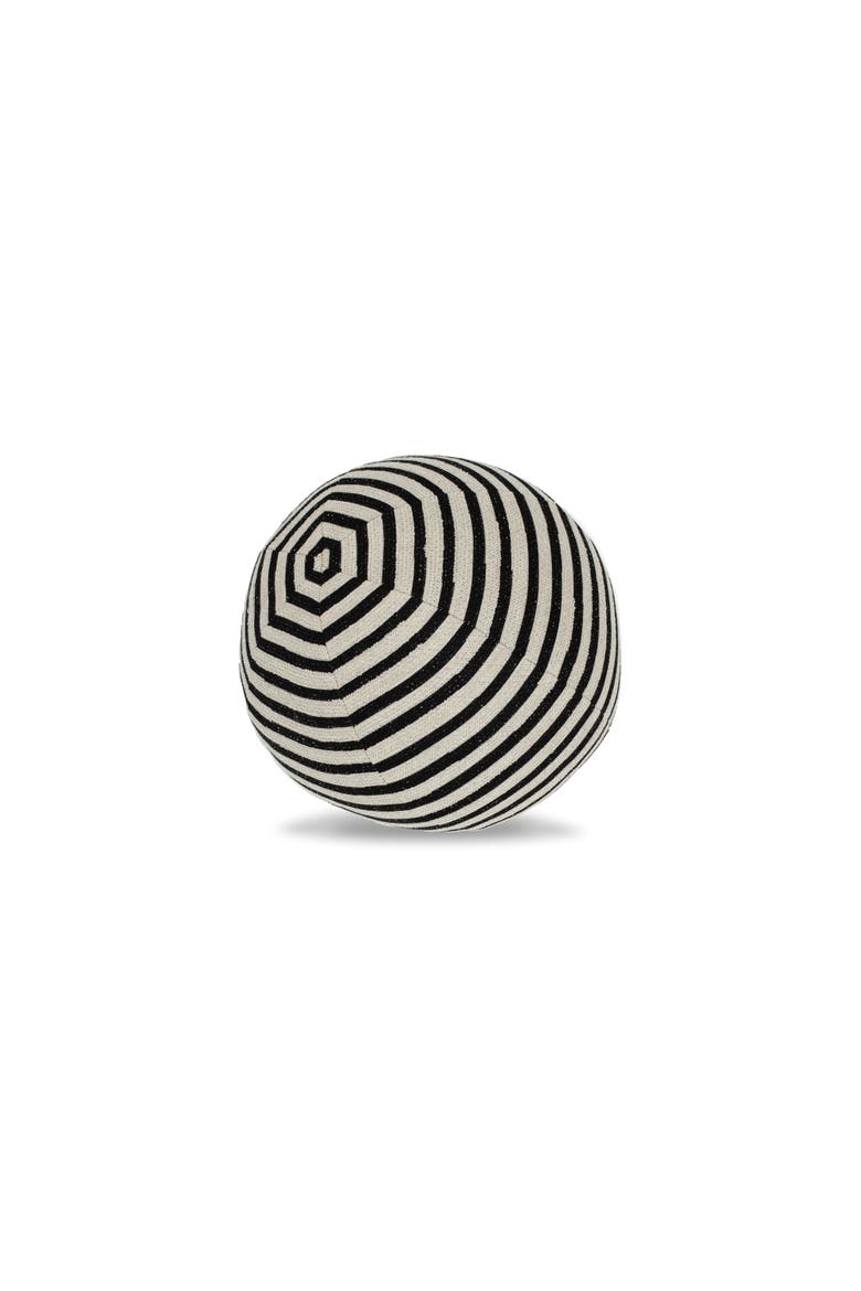 Sincerity Indoor & Outdoor Woven Accent Orb Pillow, Main, color, Ebony