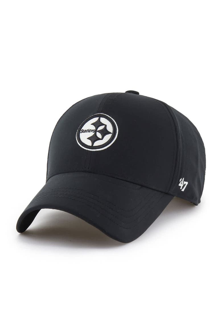 Men's '47  Black Pittsburgh Steelers Vent MVP Adjustable Hat, Main, color, Black