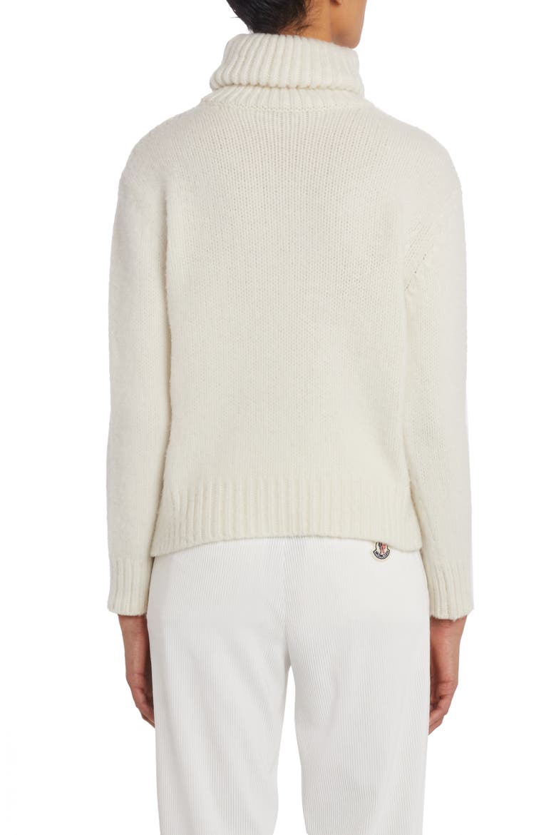 Festive Logo Intarsia Wool Turtleneck Sweater, Alternate, color, WHITE