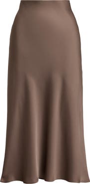 Lauren Ralph Lauren Satin Charmeuse Midi Skirt