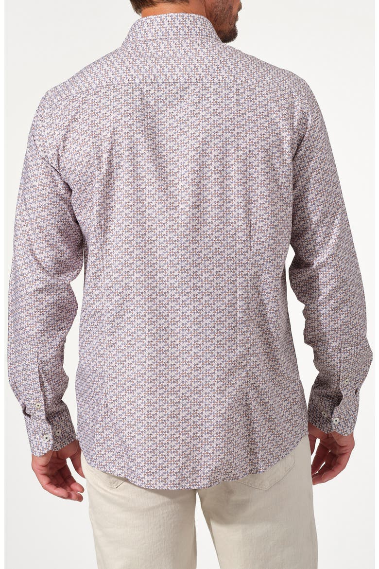 Mosaic Cotton Button-Up Shirt, Alternate, color, BROWN