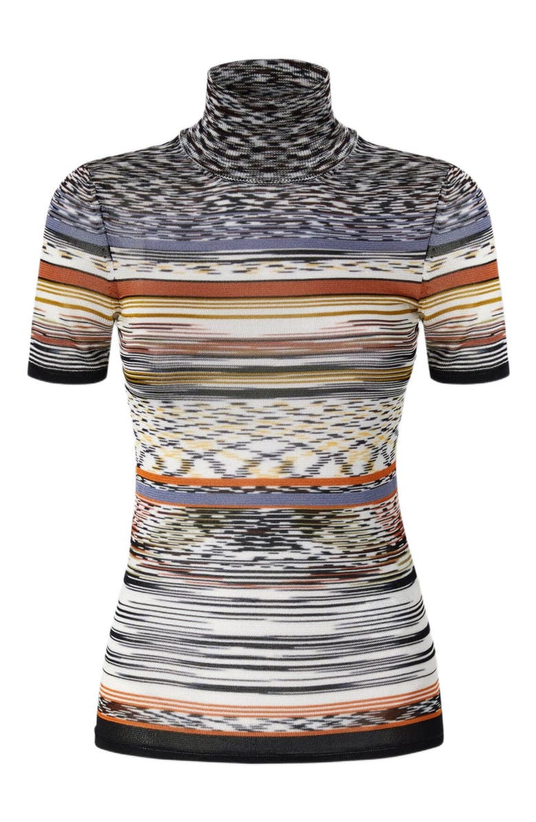 Missoni Mock Neck Sweater In Striped Knit, Alternate, color, Multicoloured
