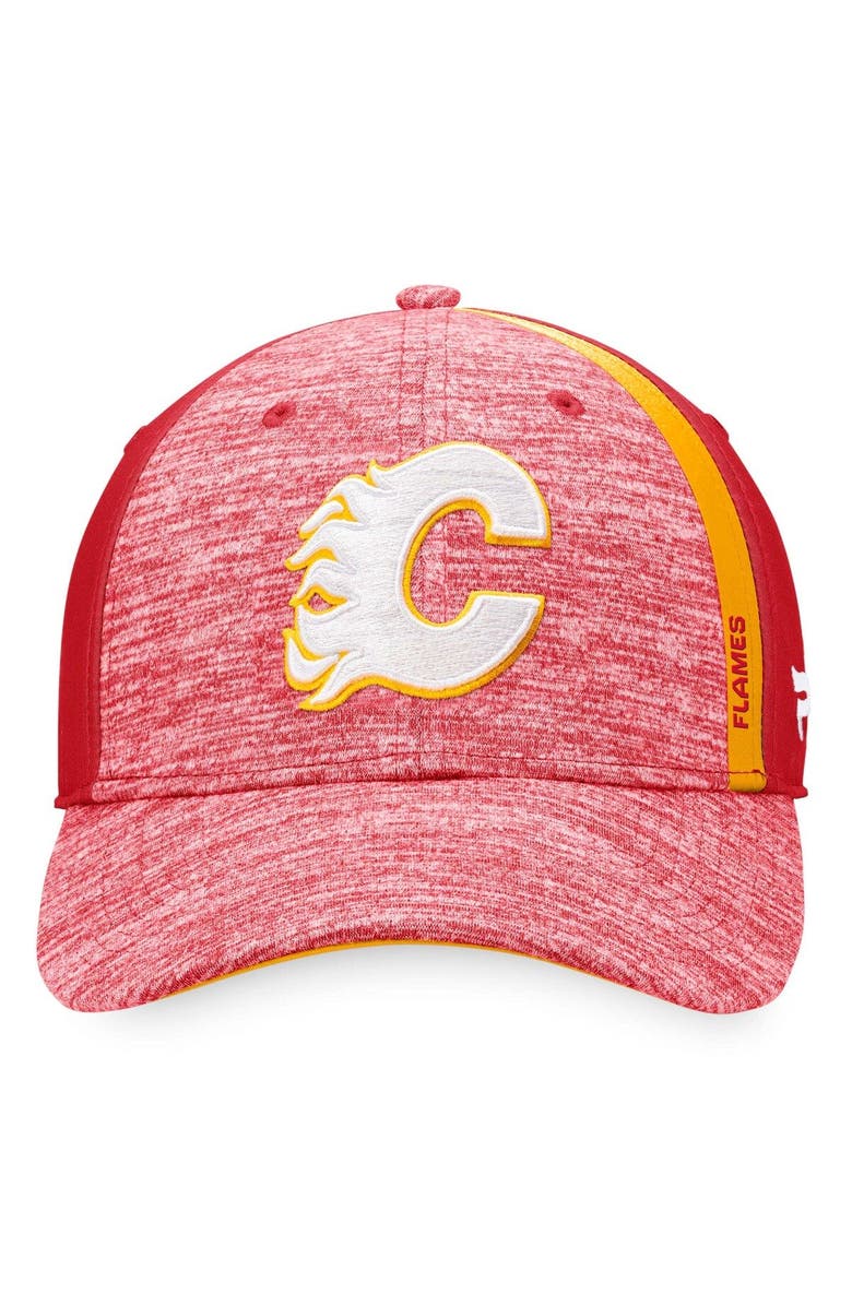 FANATICS Men's Fanatics Branded Heather Red Calgary Flames Defender Flex Hat, Alternate, color,