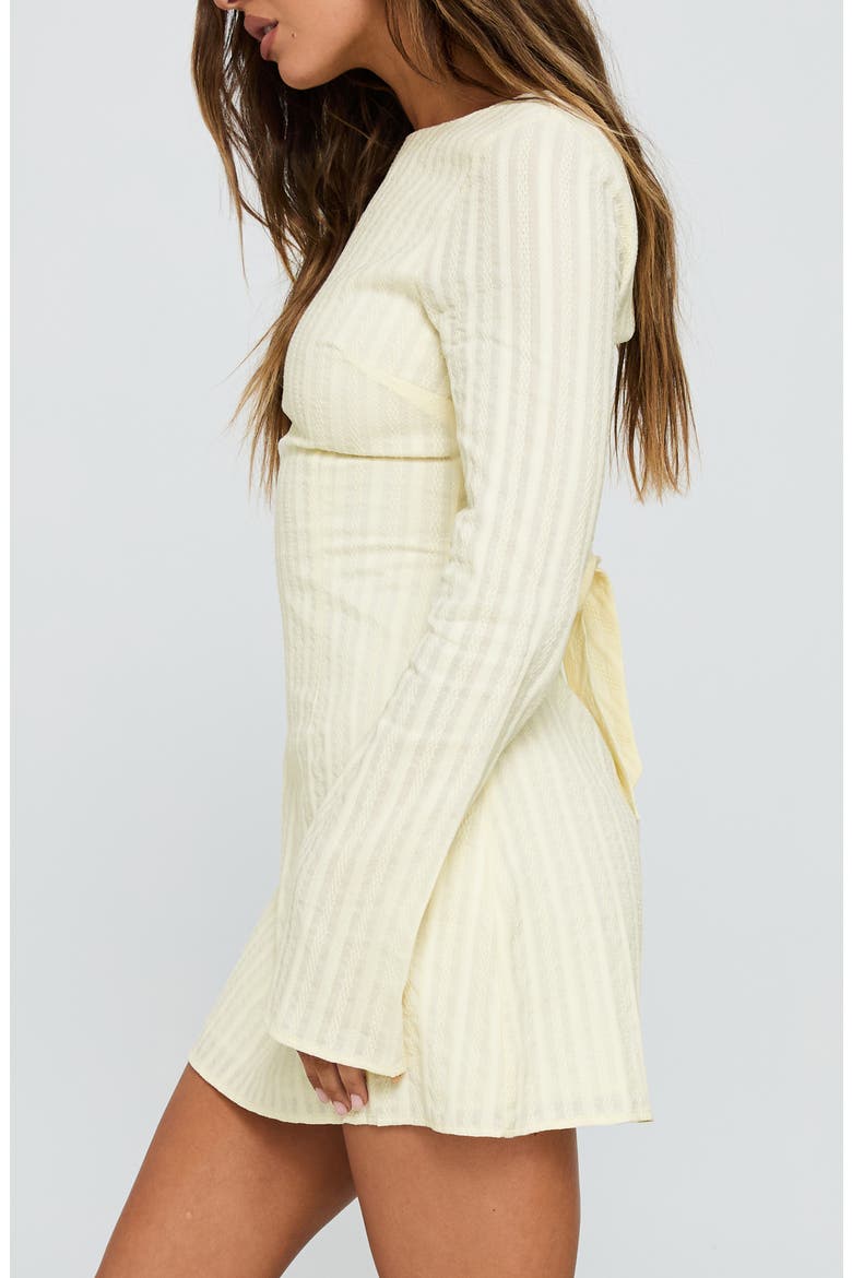 Alfalfa Tonal Stripe Long Sleeve Minidress, Alternate, color, CREAM