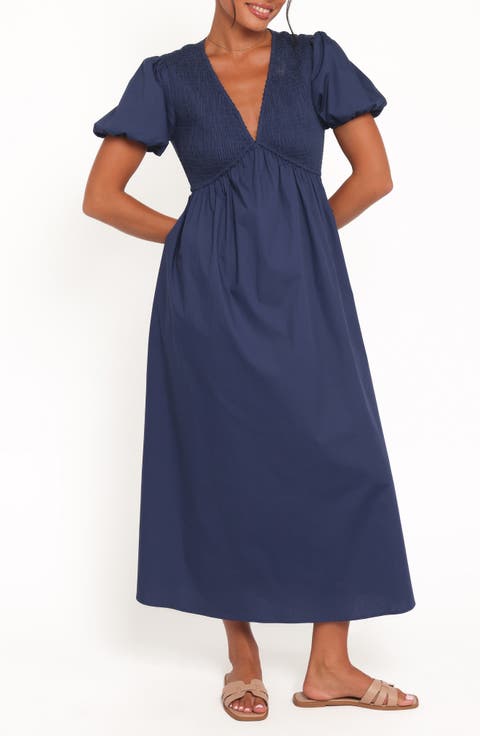 Ilyana Puff Sleeve Cotton Maxi Dress