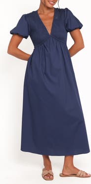 Petal & Pup Ilyana Puff Sleeve Cotton Maxi Dress