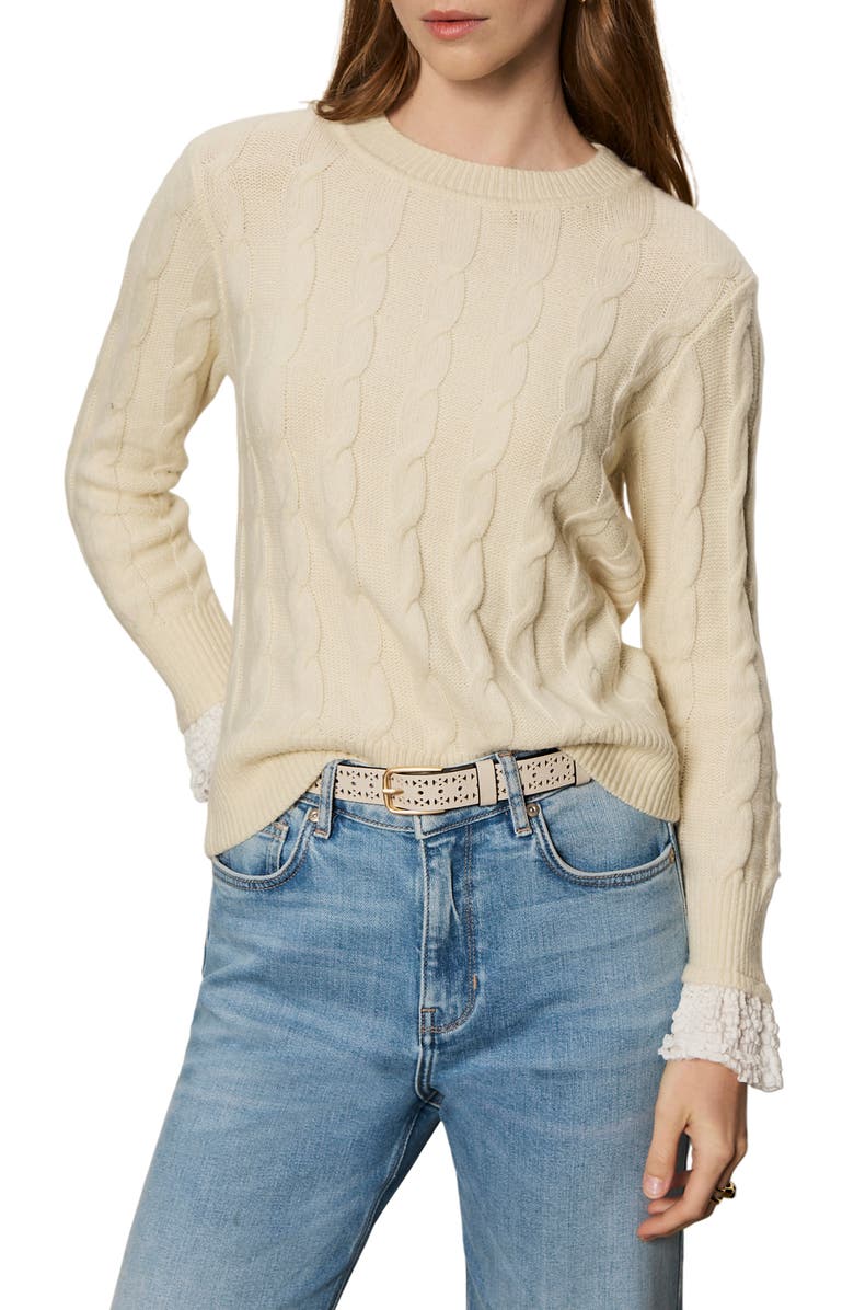 Sanctuary One in a Million Cable Stitch Sweater, Alternate, color, Vanilla White