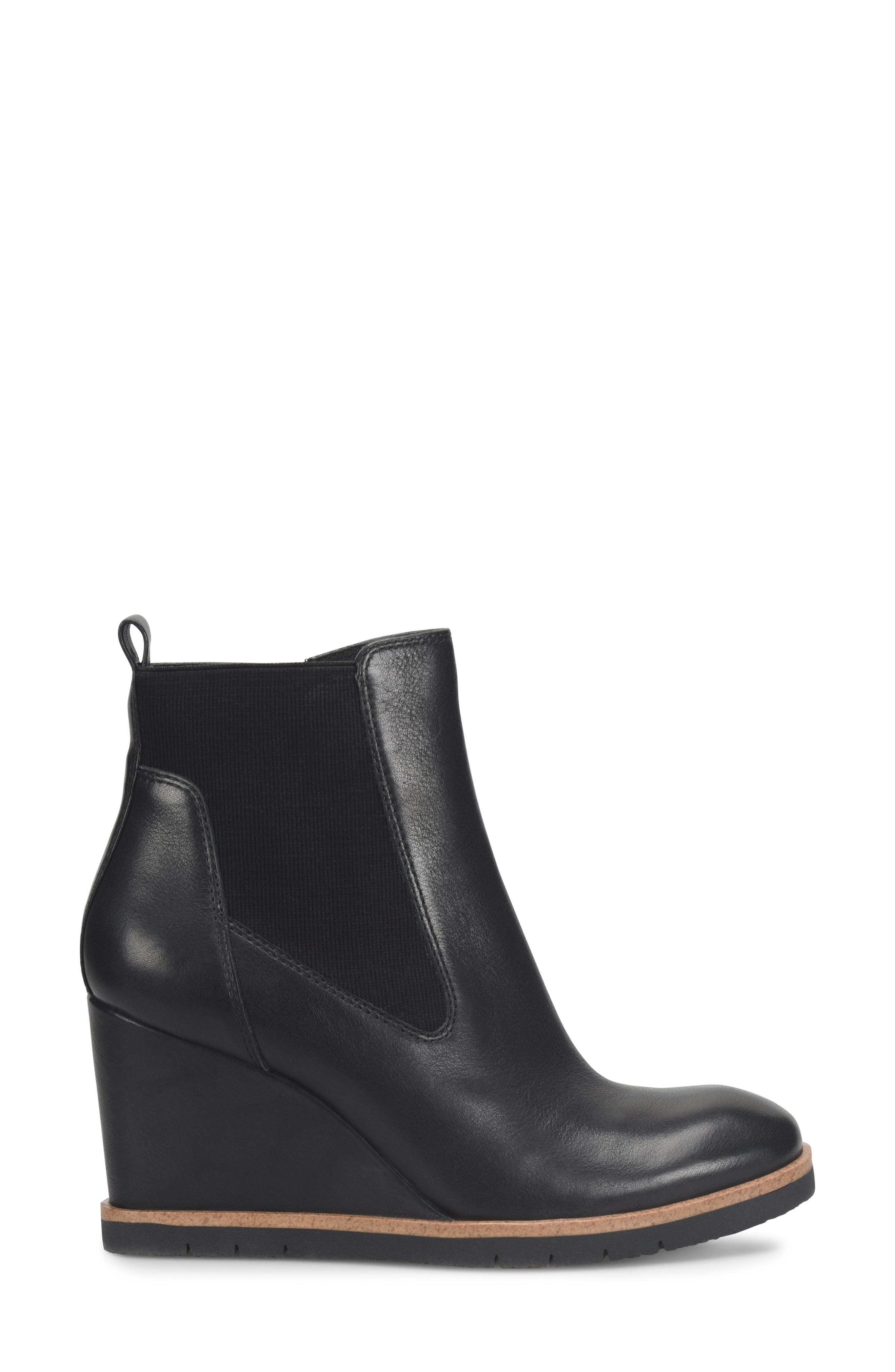 Söfft Monica Wedge Chelsea Boot, Alternate, color, Black