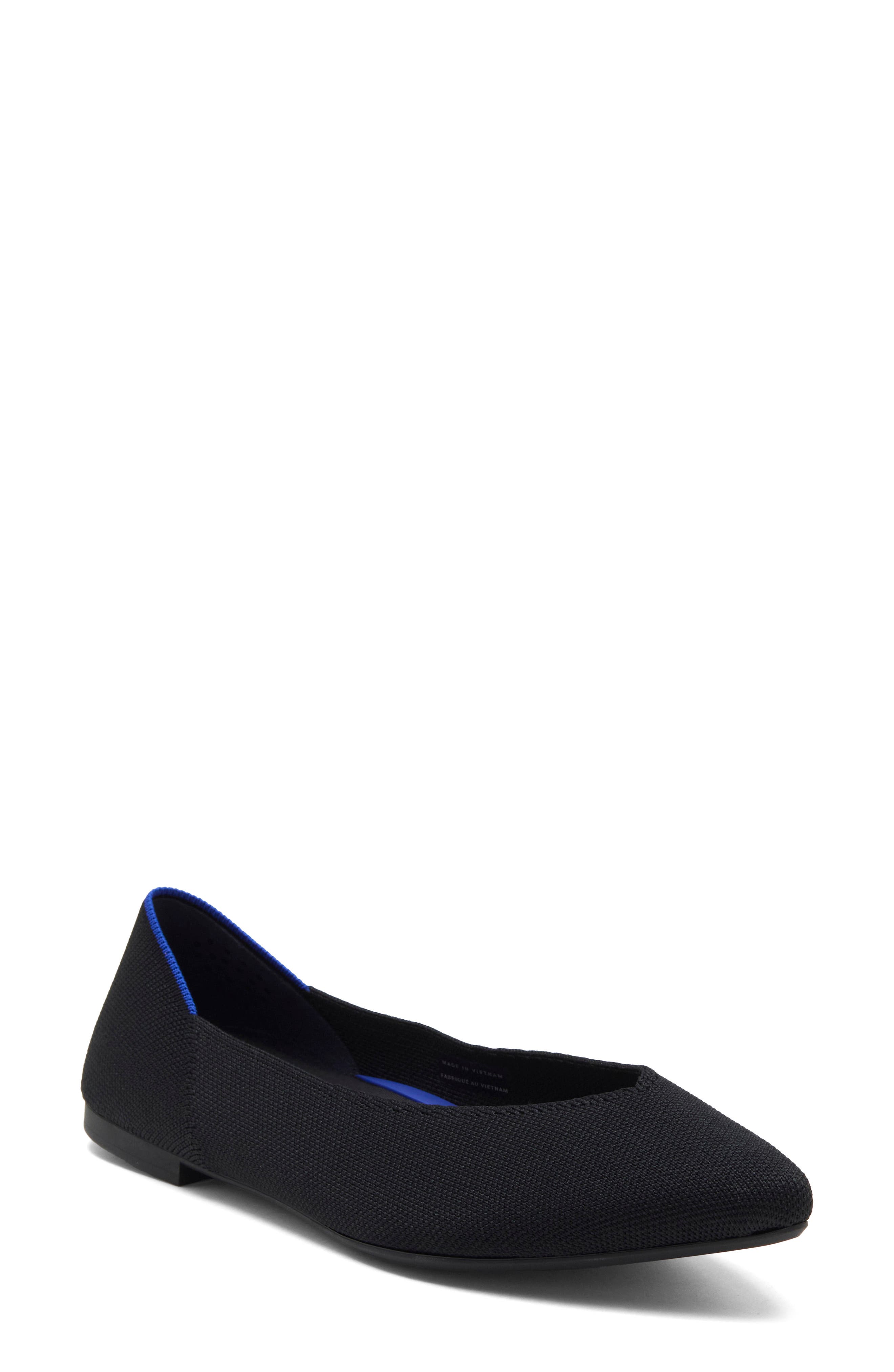 The Point III Pointed Toe Flat, Main, color, BLACK