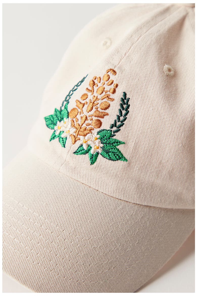 FP Movement Court & Club Embroidered Logo Baseball Hat, Alternate, color, IVORY WASH