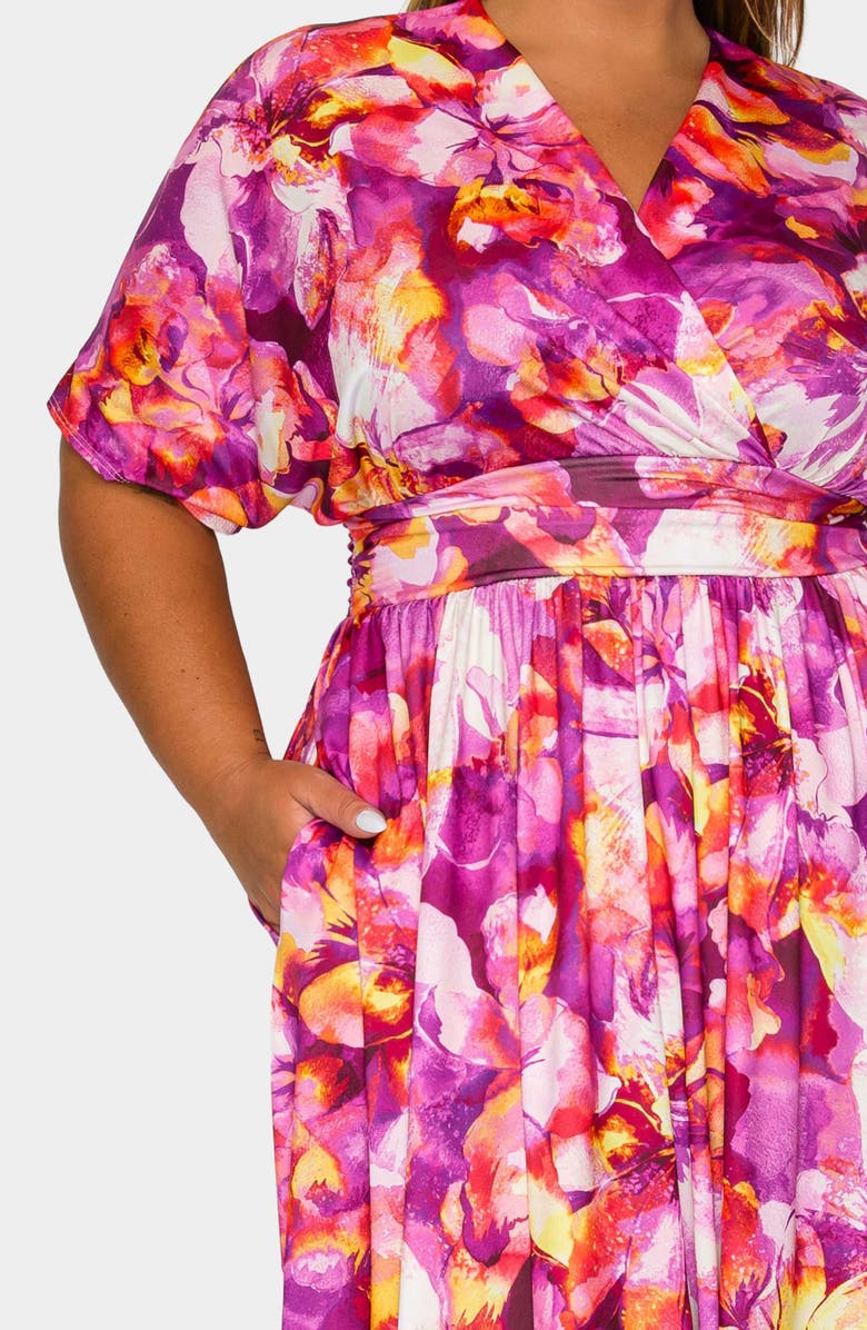 L I V D Minoa Floral Print Maxi Dress, Alternate, color, Fuchsia