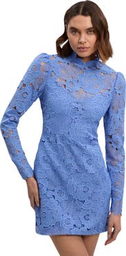 Karen Millen Guipure Lace High Neck Woven Mini Dress