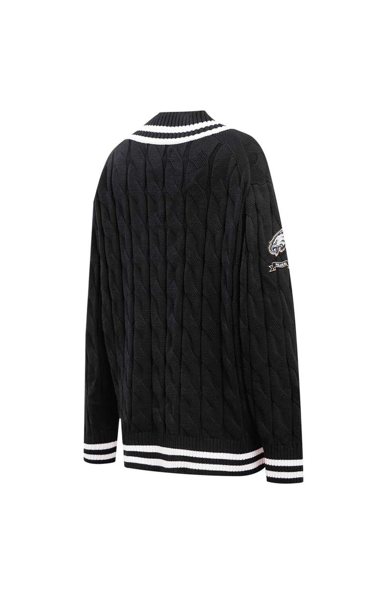 PRO STANDARD Women's Pro Standard  Black Philadelphia Eagles Prep V-Neck Pullover Sweater, Alternate, color, 