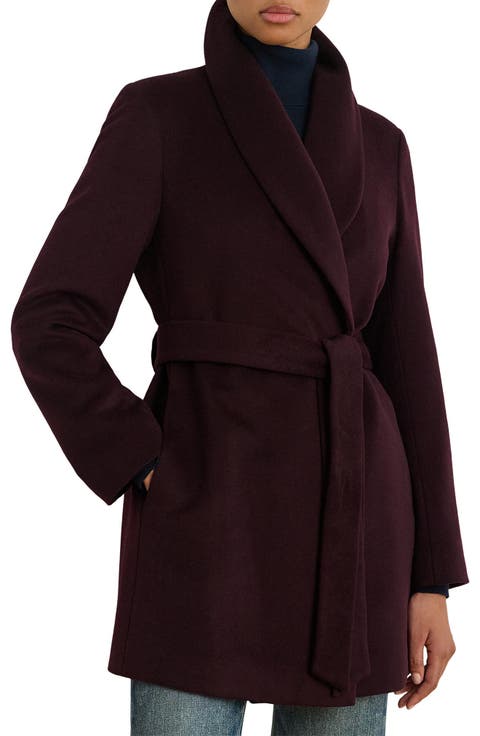 Wool Blend Wrap Coat