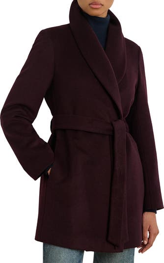Wool Blend Wrap Coat